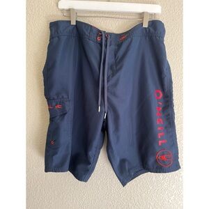 O’Neill Santa Cruz Solid 2.0 Navy Red Boardshorts Men’s Size 36